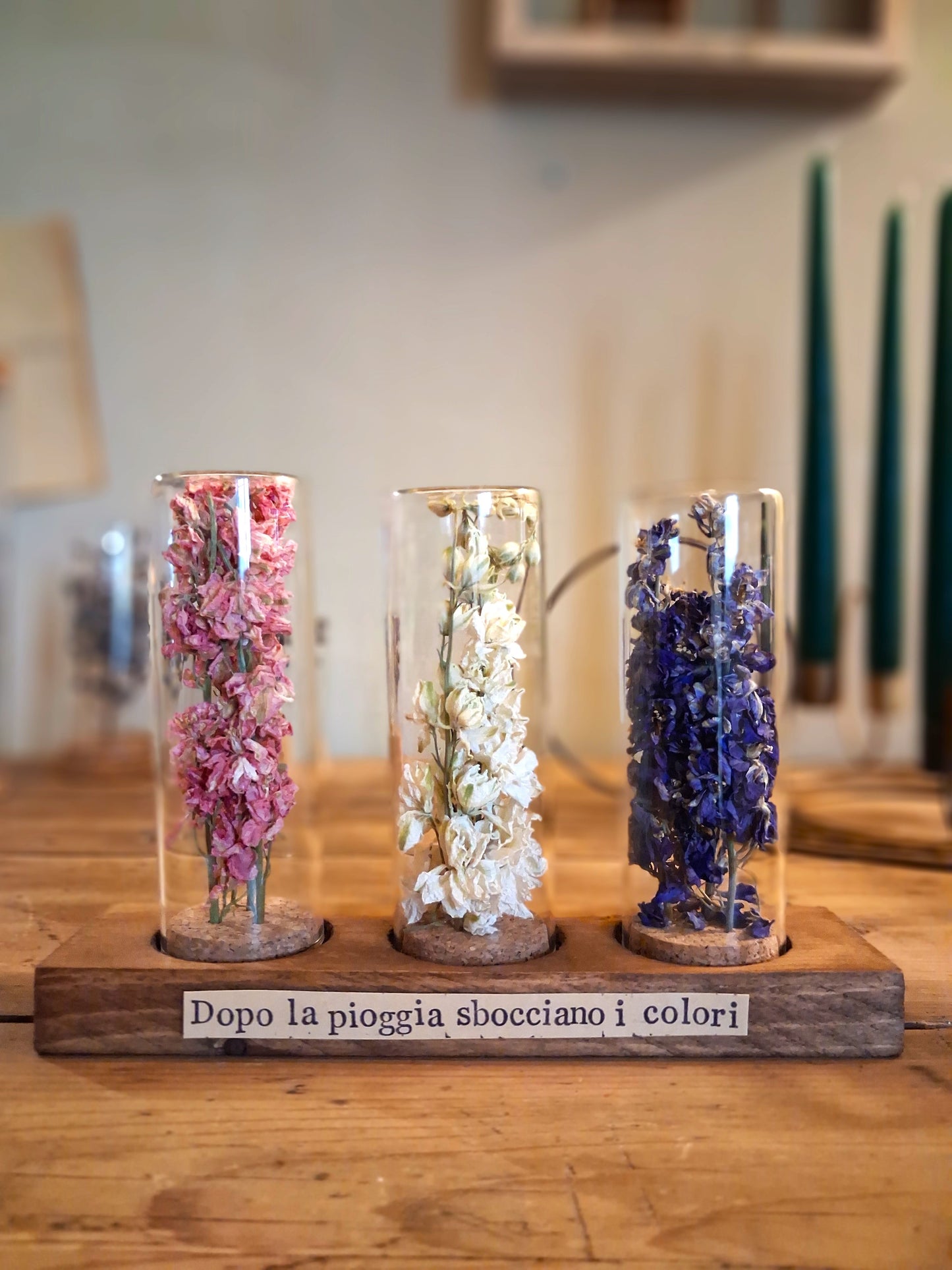 Messaggio Sottovetro "Dopo la pioggia, sbocciano i colori" (Tripla)